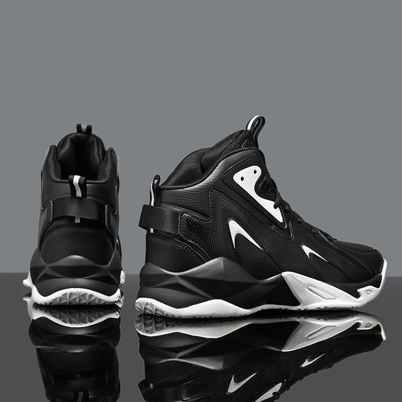 Мужские баскетбольные кроссовки. Новые баскетбольные кроссовки осенью и зимой. Мужская обувь. Высокие туфли большого размера. Спортивная обувь из кожи из суперволокна.