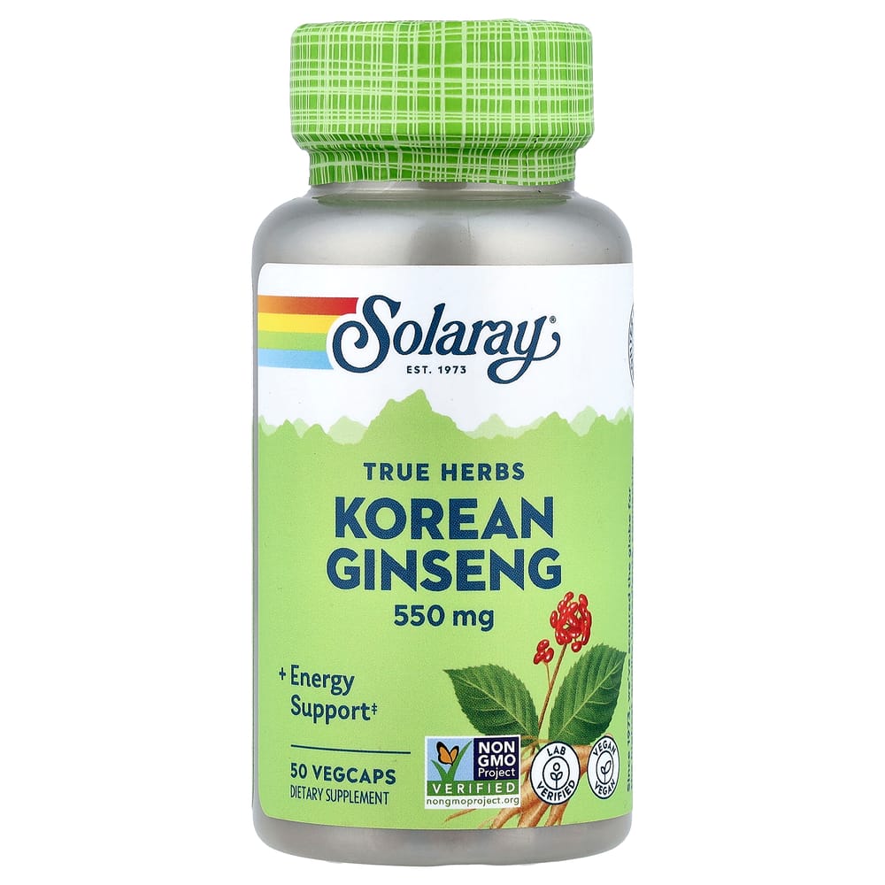 SOLARAY True Herbs Корейский женьшень 550 мг Овощные капсулы 50 шт.