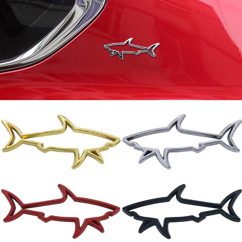 3D Металлические Полые Акула Стильные Наклейки для Автомобиля Креативные Автомобили Мотоциклы Компьютерные Наклейки Наклейки Украшения Авто Аксессуары
