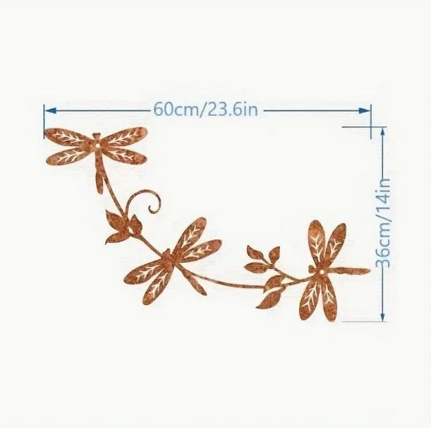 Charming Country Style Metal Dragonfly Decorations Metal Dragonfly Wall Art for Home Bed Room Indoor Outdoor Decorations Bug Sculpture Set