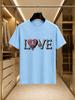 2026 New Arrival 100 Cotton Tshirt Love Bone Letter Dripping Blood Heart Ribcage Print Crew Neck Unisex Dark Style Loose Casua