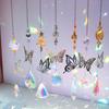 Crystal Windchimes Sun Catcher Silver Butterfly Hanging Pendant Jewelry Rainbow Chase Home Garden Window Curtain Wedding Decora