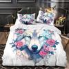 3D Printed Wolf Element Fashionable Down Duvet Cover, Ultra-fine Fiber Bedding Set, Children's and Adult Zipper Down Duvet Cover