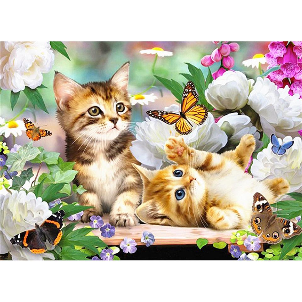 5D DIY алмазная живопись животное кошка собака набор для вышивки крестом полный круглый алмаз вышитая мозаика художественная картина украшение со стразами