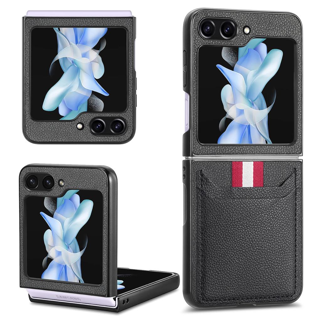 Карман для карточки Кожаный чехол для Samsung Galaxy Z Flip7 5G Flip 7 6 Flip6 Flip 5 4 3 Flip3 Flip4 Роскошные бизнес-чехлы