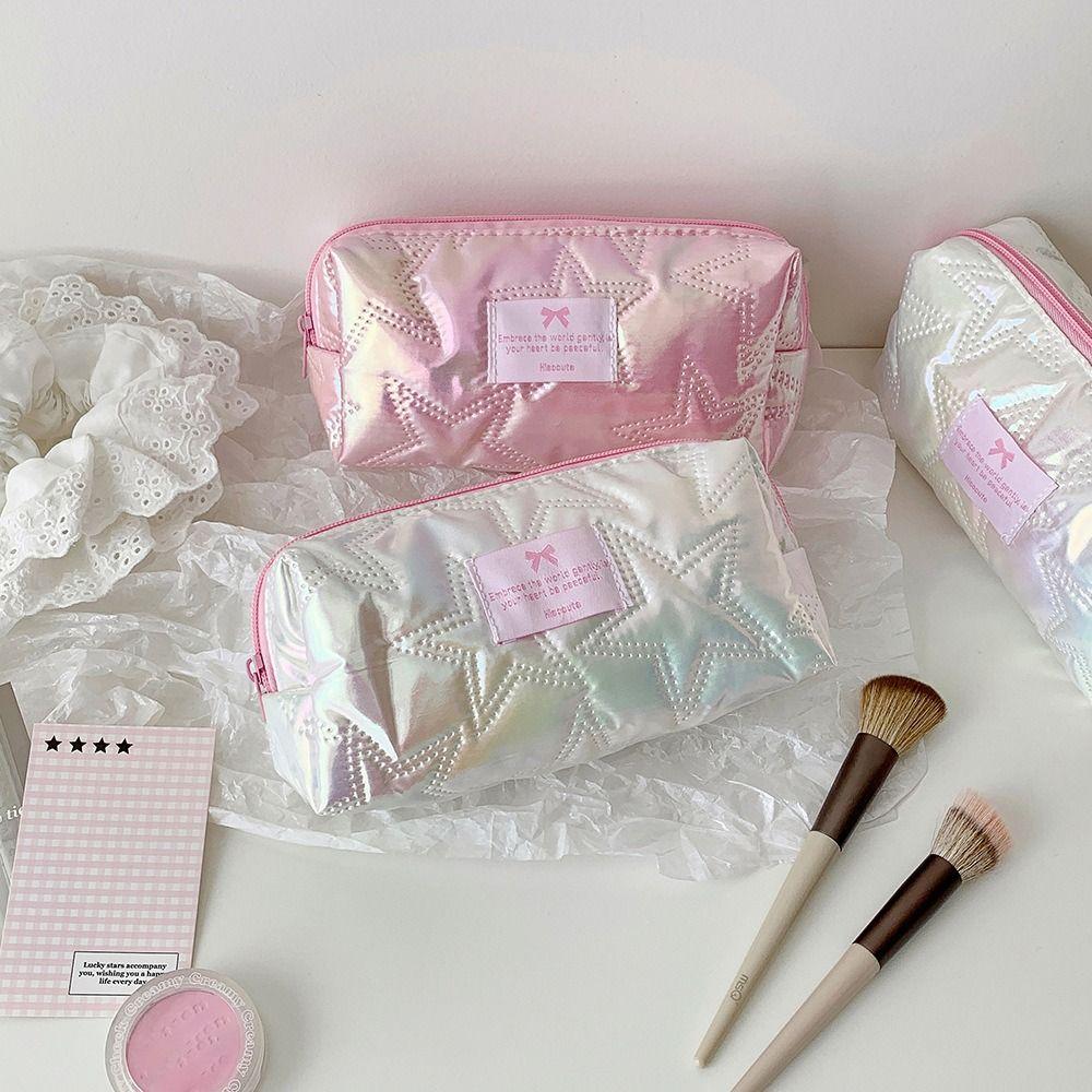 Portable Pencil Case Star Design Stationery Pouch Durable Zipper Storage Bag  School Office