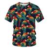 3D Digital Printed Bird Themed Men's Casual Short Sleeved Men's T-shirt