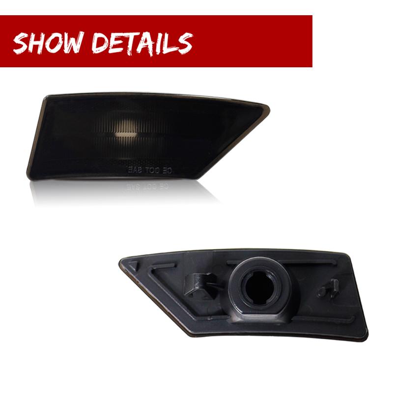 2PCS ABS Smoked Lens Car Front Fender Side Marker Light Cover Housings For 2019-2021 Ford Ranger XL/ XLT/ Lariat No Bulb/Socket