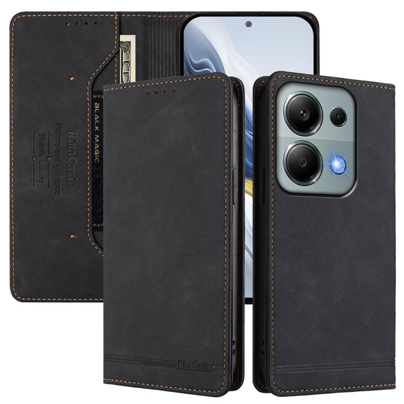 Кожаный Ретро Противоугонный Кошелек Чехол-книжка Для Xiaomi Redmi Note 13 12 Turbo 13Pro 4G Note13 Pro Plus 5G Etui Обложка Магнитная Застежка