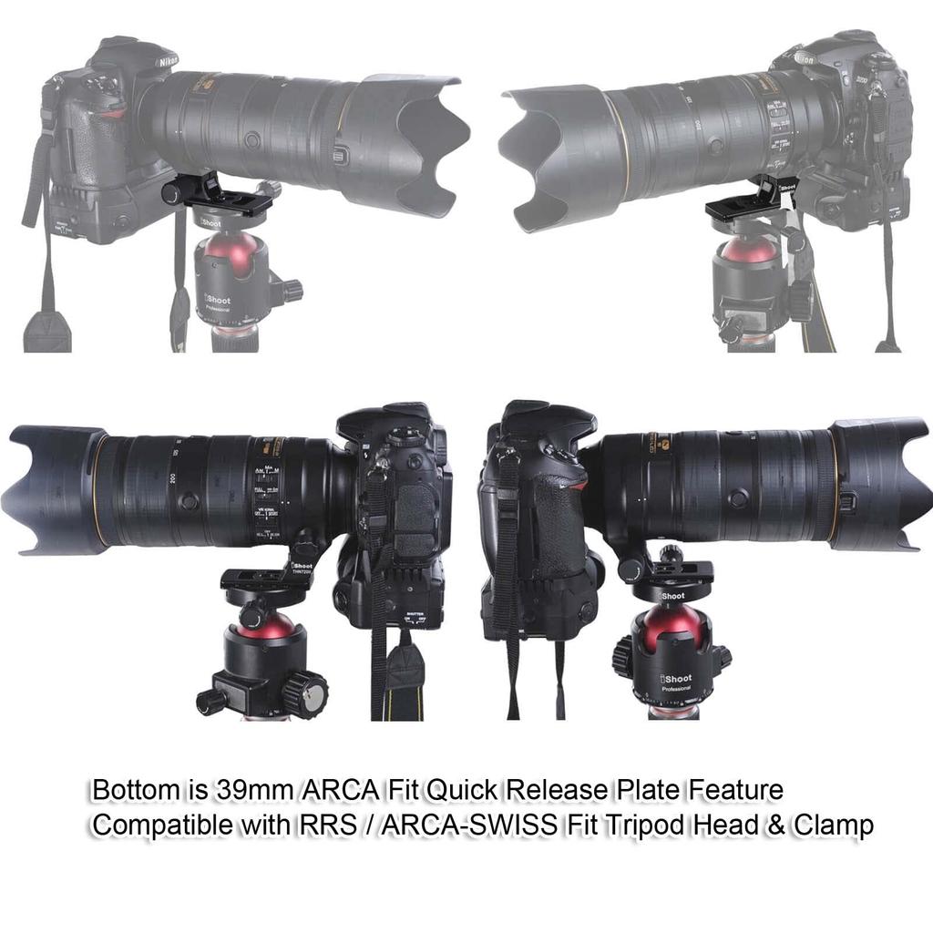Tripod Mount ARCA Type Lens iShoot Tripod Mount Ring Compatible with Nikon NIKKOR FL ED VR and 500mm PF ED VR Telephoto Zoom with Bottom Quick Release