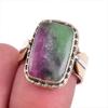 Ruby In Zoisite Handmade Lab-Created 925 Sterling Silver Two Tone Ring S.7 Q7Z43