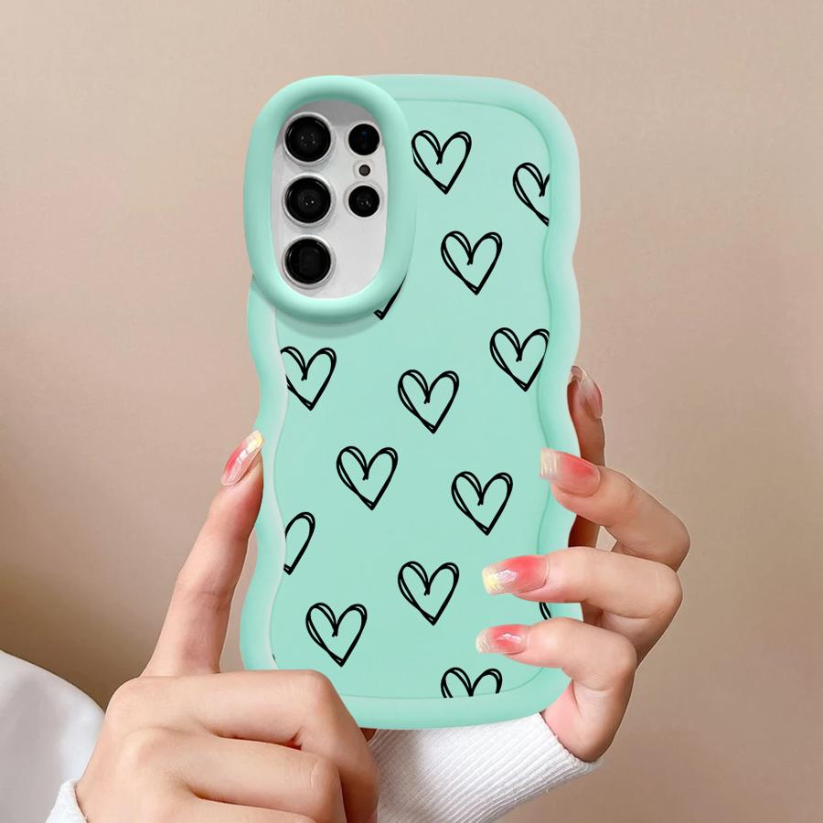 Мультяшный Цветок Сердце Любви Мягкий Чехол для Телефона для Samsung Galaxy S21 S20 FE A25 S25 S22 Ultra S24 A26 S23 Plus A34 A35 A24 A55