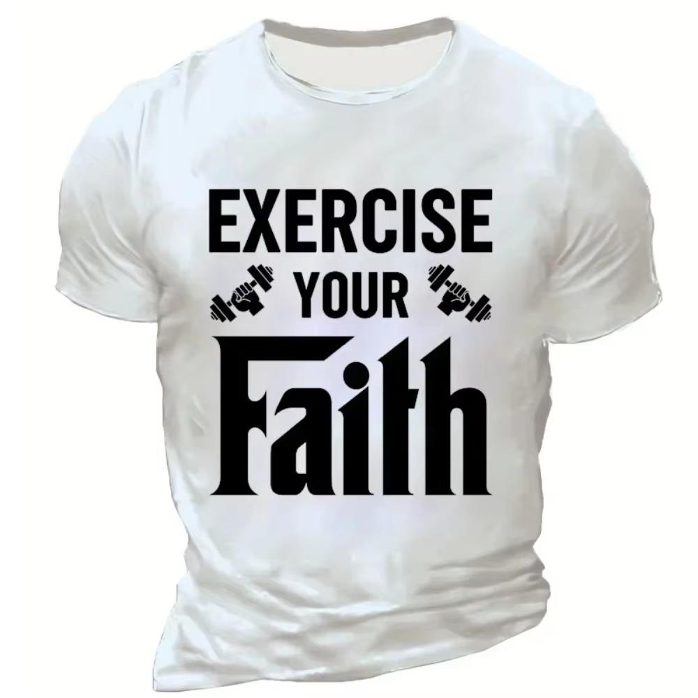 Fitness Exercise Your Faith Weightlifting Training T-shirt for Men Fashion Tops Trend Tees Oversized Tshirt Black Casual Clothes