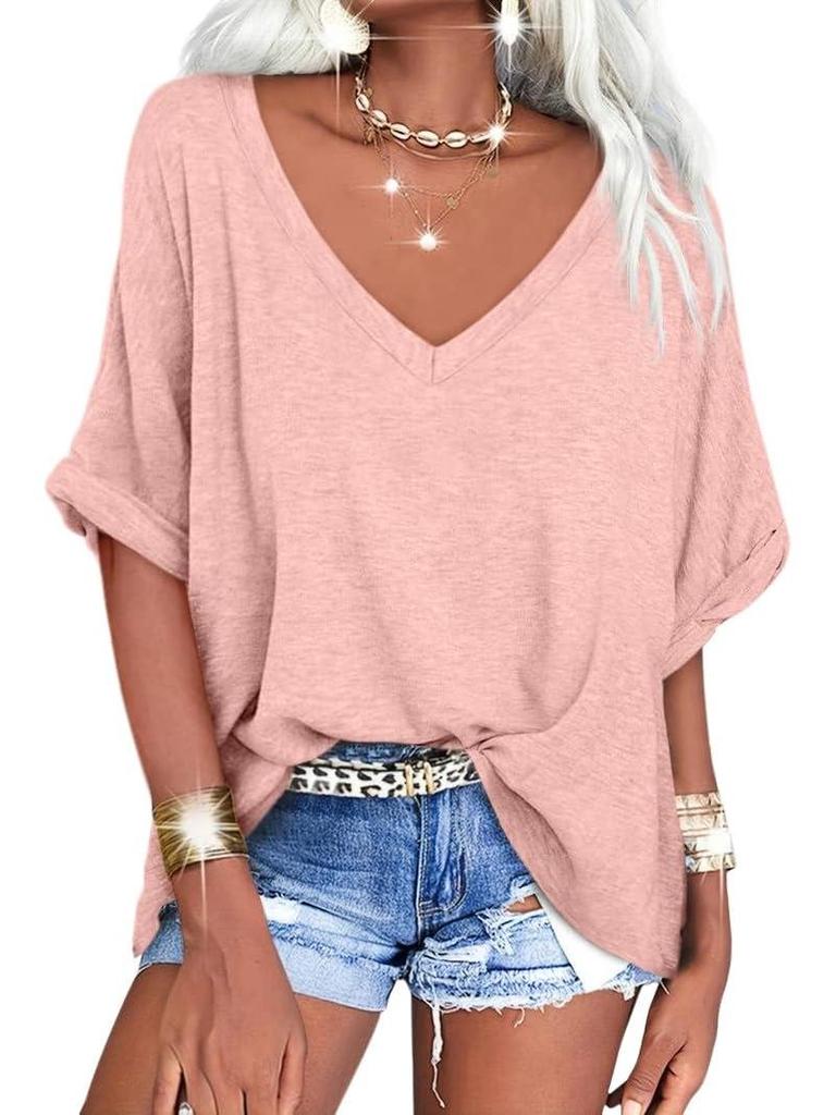 2024 Европейская и американская женская повседневная футболка большого размера с коротким рукавом свободного кроя