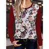 Spring and Autumn Round Neck 3D Flower Pattern Printed Top Fashionable Casual Long Sleeved Women's T-shirts