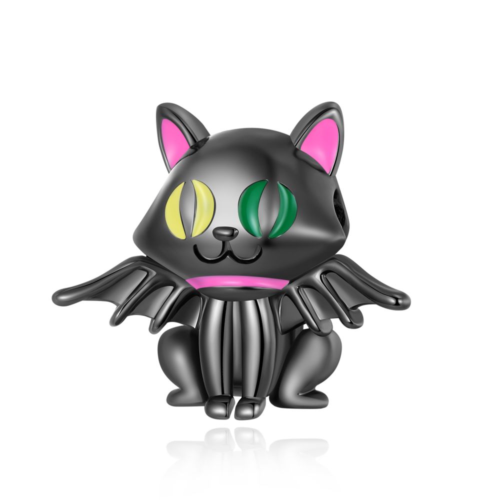 Copper Cute Ghost Beads & Cat Pumpkin Head Dangle Charm Fits Bracelet Halloween Pendant Accessories Gifts