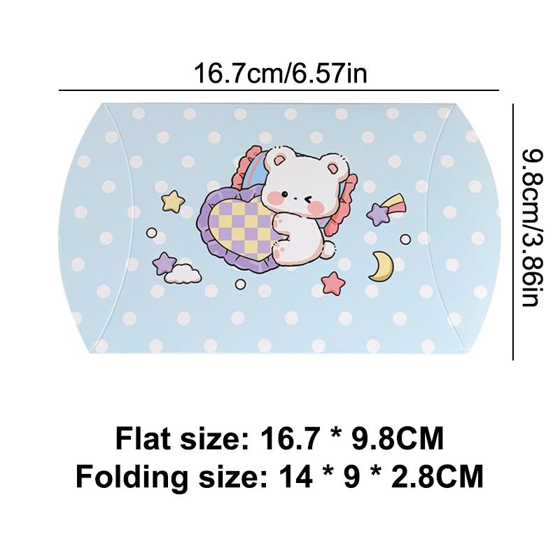 10Pcs Chocolate Candy Pillow Box Paper Cartoon Animal Gift Folding Paper Box Small Gift Packaging Box