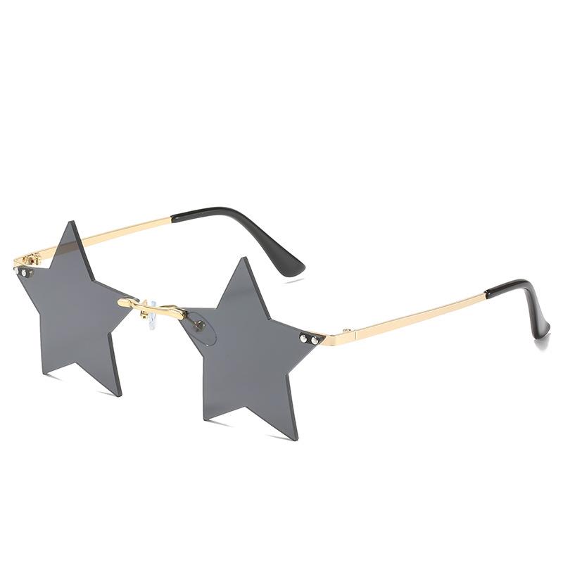 Trendy Unisex Sunglasses Multicolor Star Shape Popular Pentagram Frame Sunshade Decor Glasses HD Sunglasses New Trendy Trend Personality Rimless