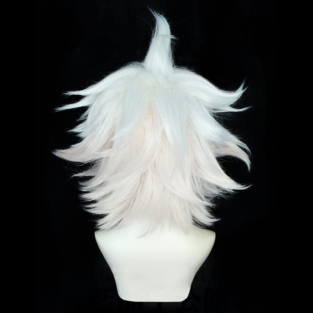 Термостойкий парик для косплея Second Castle Komaeda Nagito, парик для косплея Party Disguise, 3 бонуса, в том числе эксклюзивная шпилька и блокнот + сетка,