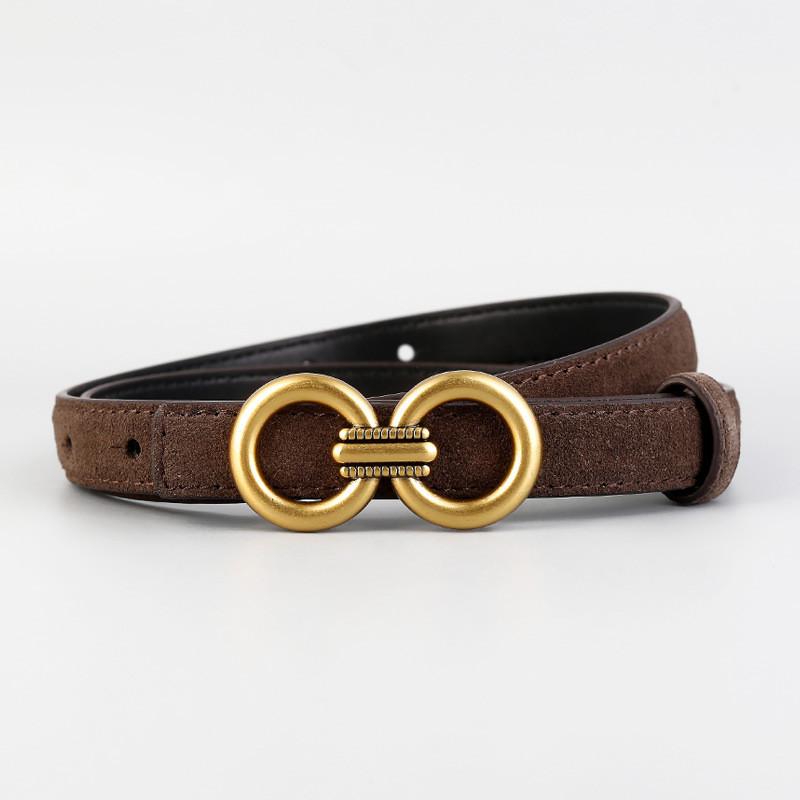 Classic Leather Waist Belt For Women With Alloy Buckle For Casual And Office Use