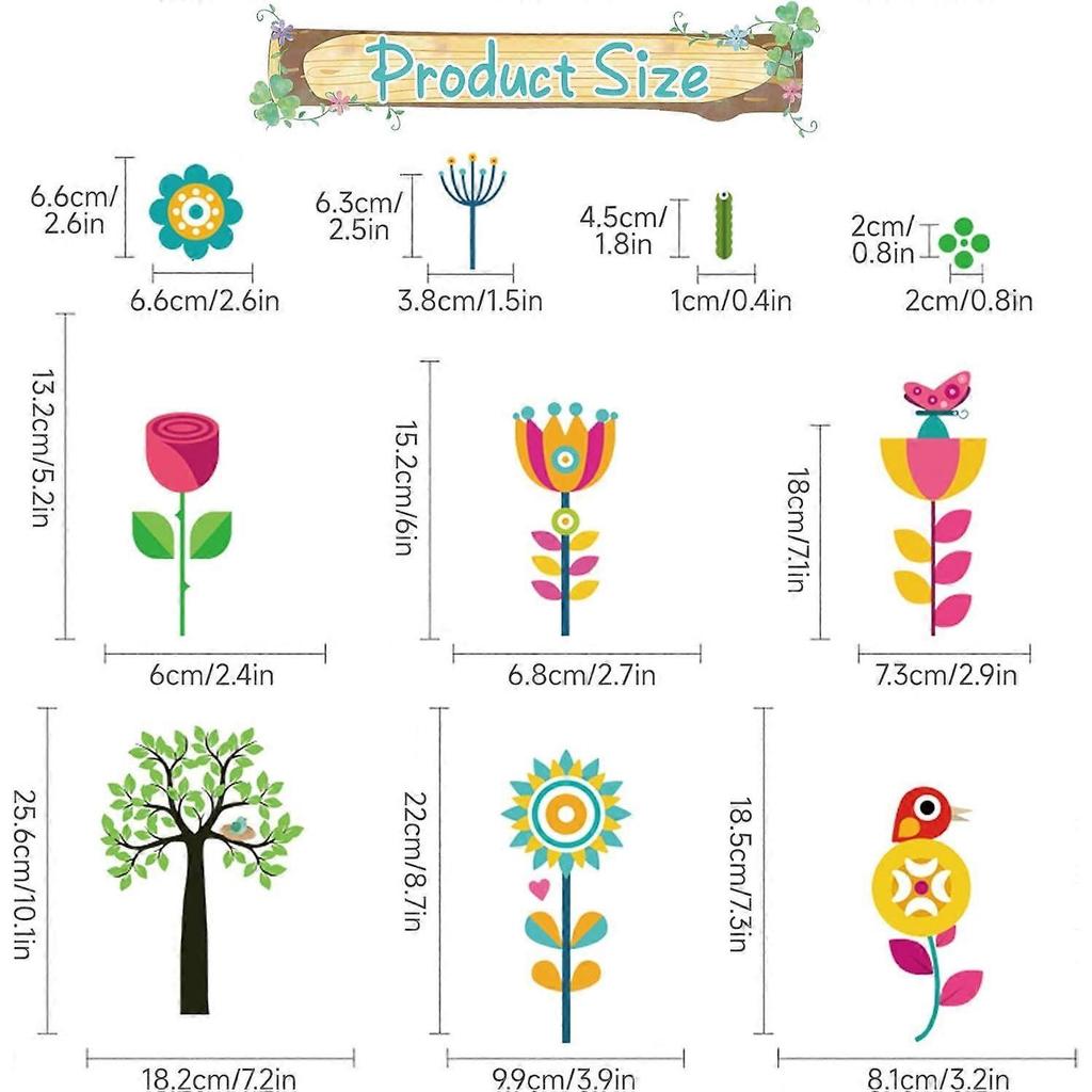 148 Pcs Spring Summer Window Stickers, 9 Sheets Flower Butterfly Tree Sunflower Window Stickers Window Decals for Glass for Summer Spring Decoration H