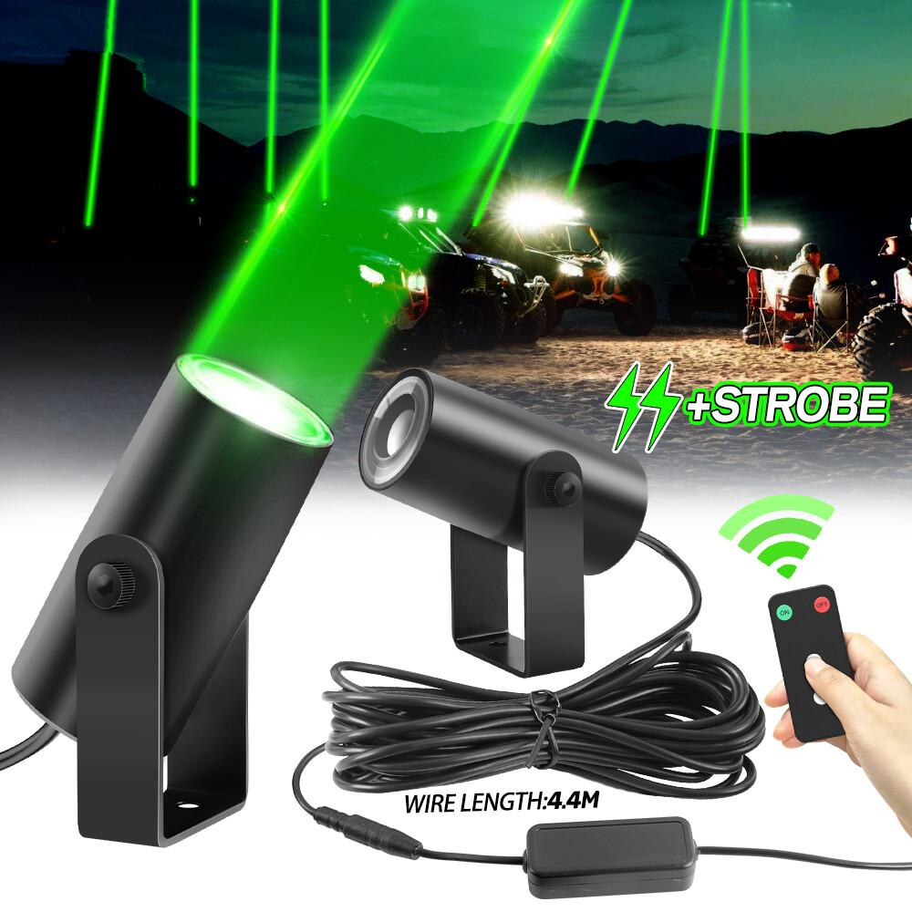 2x Лазерный Зеленый Светодиодный Плетеный Флаг-Антенна с Пультом для Квадроцикла UTV Can Am Polaris