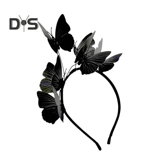 Женская повязка на голову с разноцветными бабочками, декор для свадебных волос, вечеринки, косплей, Хэллоуин, аксессуары для волос