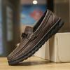 МодаВинтажный стиль Кожаная мужская обувь Слипоны Офисные туфли Свадебные вечерние мужские туфли Дышащие ленивые мокасины для вождения Мокасины