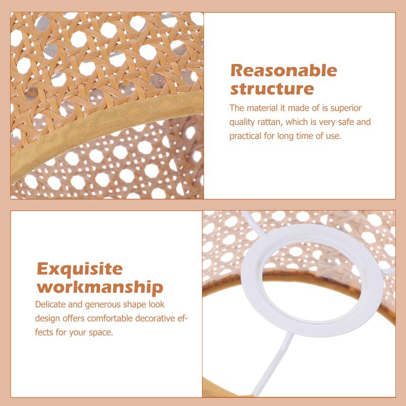 Плетеный Ротанговый Абажур Потолочное Украшение Черные Аксессуары для Люстры Декор Простой Крафт Стол