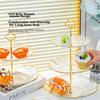 3-Tier Luxury Fruit Plate with Metal Rod, Candy & Dried Fruit Display Rack, Multipurpose Dessert Serving Platter for Living Room Coffee Table