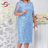 Женское платье Лето с коротким рукавом и вышивкой Женские длинные платья Повседневные платья с круглым вырезом большого размера