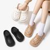 Fashion Thick Bottom Eva Outdoor Clogs Slippers Women Summer Gothic Letter Decoration Wedge Heels Slides Soft Sole Close Toe Slippers