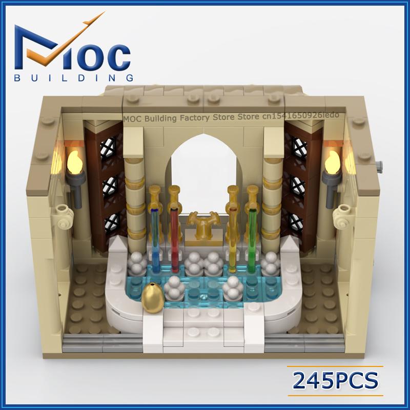 Знаменитый Замок из Фильма MOC Строительные Блоки Сцена Классная Комната Ванная Общая Комната Модель Коллекция Кирпичиков Игрушки для Витрины Праздничные Подарки
