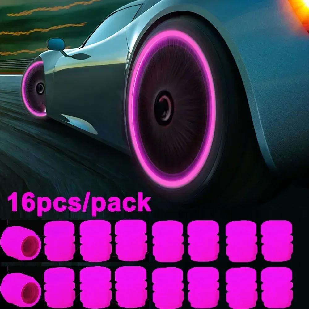 1/20 шт. Светящиеся колпачки для ниппелей, флуоресцентные, светящиеся ночью, декор для автомобиля, универсальные, для мотоцикла, велосипеда, пылезащитные, декоративные колпачки для ниппелей шин