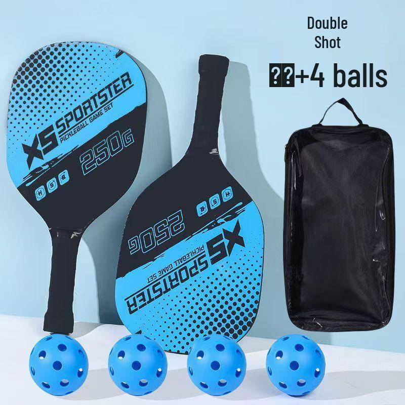 Red Wooden Pickleball Paddle & Ball Set - Outdoor Fitness & Beach Racket Equipment