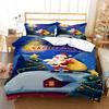 Winter Snowflakes Bedding Set Red Celebrate Christmas Home Decor Snow Elk Santa Claus 3D Printed Duvet Cover For Boy Girl Adult