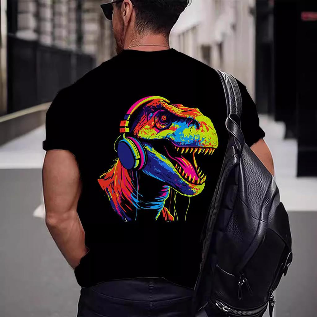 Летние мужские футболки с 3D принтом тигра и дракона, модные повседневные спортивная одежда с круглым вырезом и короткими рукавами, уличная одежда, топы большого размера