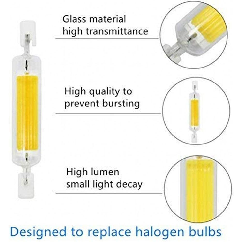 Dimmable R7S Lamp Tube 360 Glow COB Tube Bulb Portable Restaurant