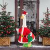 Santa Claus Goose Outfit Christmas Porch Goose Costume Festive Clothes And Hat for 23" High Cement or Plastic Goose Lawn Patio Garden Decor