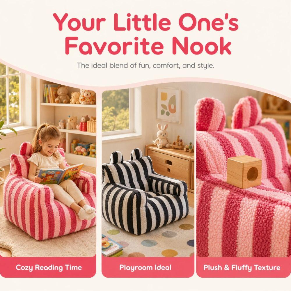 Storage Bag Children's Bear Sofa Soft Fabric Seating Furniture Small Sofa Chair Play Area