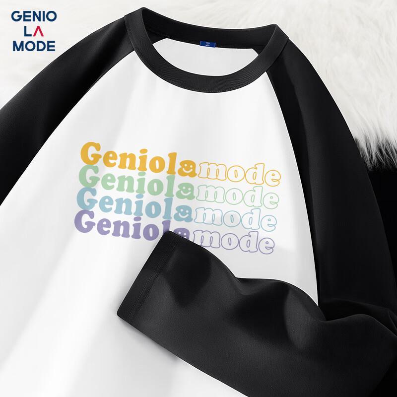 Мужская футболка GENIOLAMODE с цветными блоками, реглан, длинный рукав