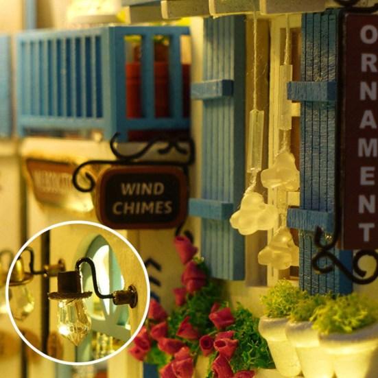 Mini Book House DIY Wooden Book Nook Shelf Insert Miniature Building Kits Good Detail Bookshelf Assembly Bookend Adults Birthday Gifts