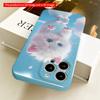 2DFlat Fluffy White Kitten with Blue Eyes in Sky All inclusive film hard iPhone case, compatible with iPhone 18 Pro Max 17 16 15 14 13 12 11