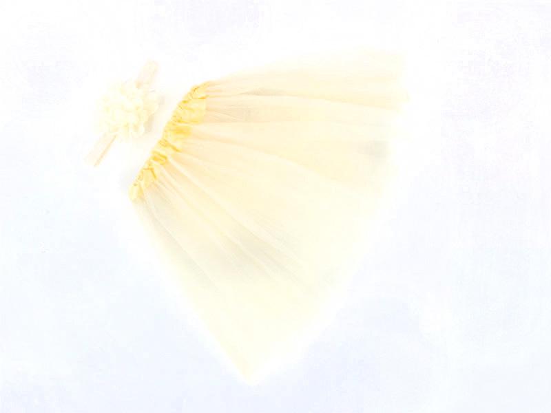 Новый комплект из шифоновой юбки-пачки и повязки для детской фотосъемки с цветами