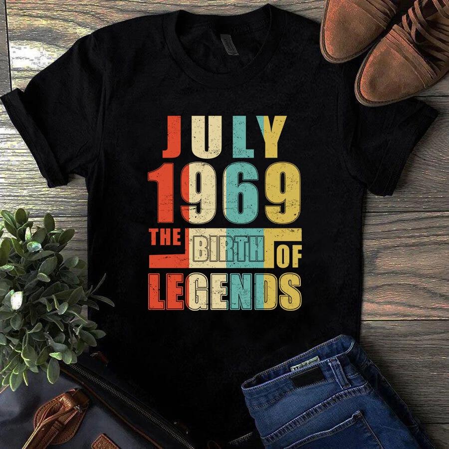 July 1969 The Birth Of Legends Vintage Unisex Men's and Women's T-shirts