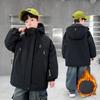 Мальчиковая куртка с плюшевой подкладкой, Зимние детские куртки, Зимние теплые топы для мальчиков с утолщением