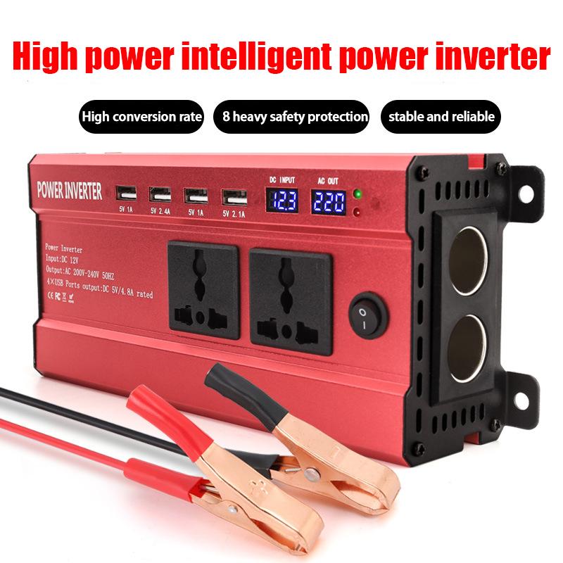 1200 Вт интеллектуальный ЖК-дисплей с двойным цифровым дисплеем, 4 USB-интерфейса, автомобильный дом, уличный источник питания, сбой в питании, инверторный источник питания