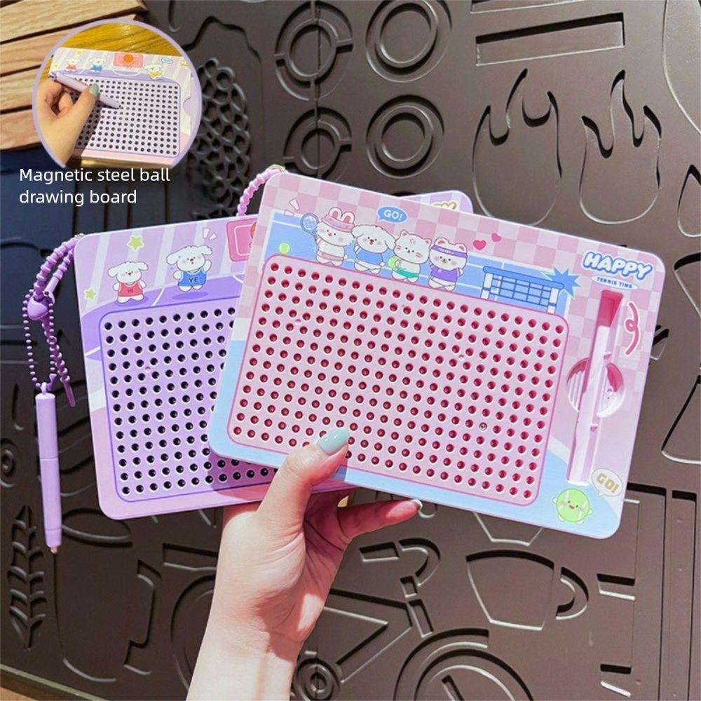 Magnetic Toy Steel Ball Drawing Board Cartoon Writing Pad Bag Pendant Learning Educational