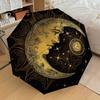 1 шт. Луна, Часы Узор Маленький Компактный Дорожный Ветрозащитный Зонт, Автоматический Складной Зонт, Автоматическое Открытие/Закрытие, Подарок-173
