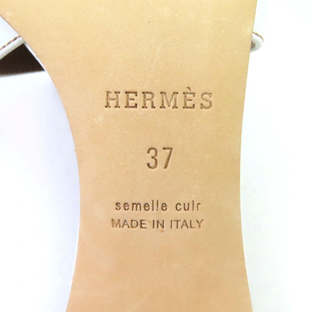 HERMES Sandals Oasis white leather Women 37 071002Z Used